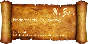Modrovich Zsigmond névjegykártya